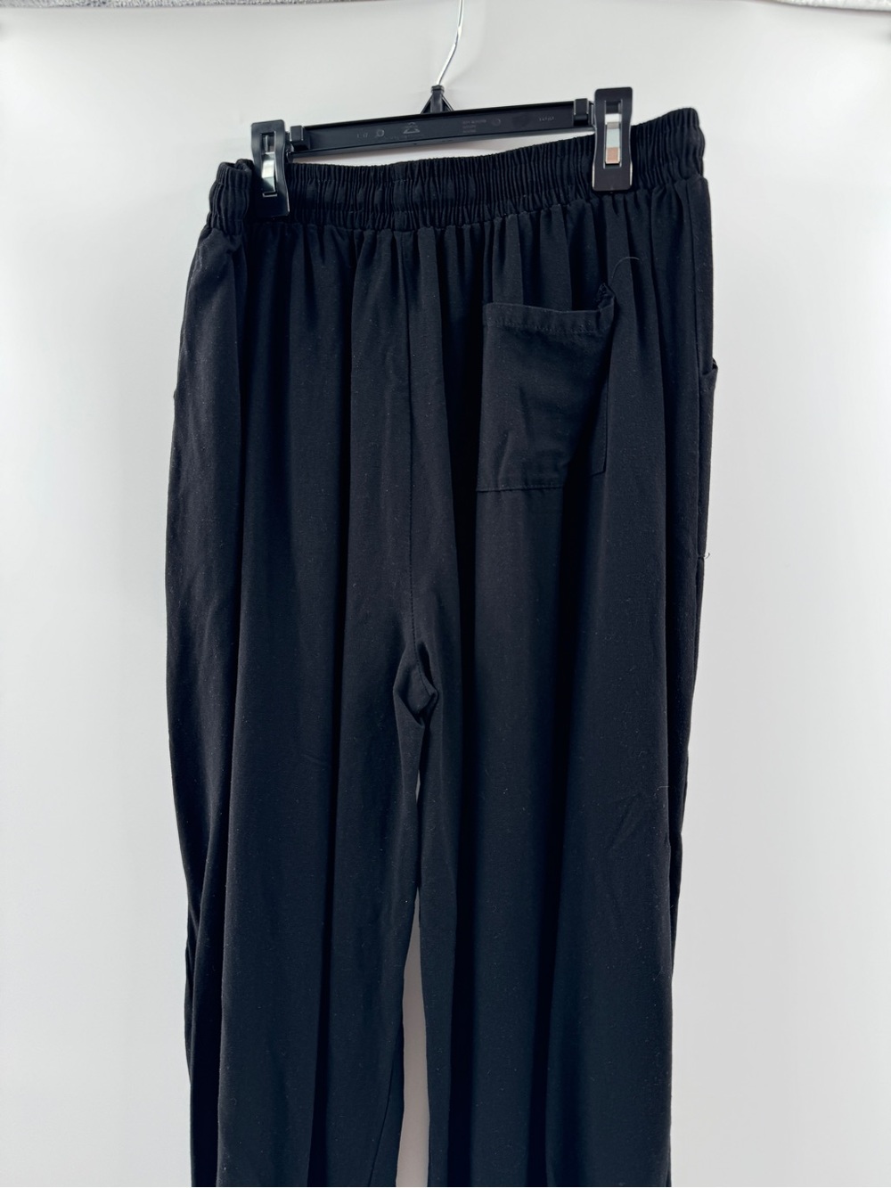 Black Cotton Linen Drawstring Cuffed Pants – Women’s Large - Picture 6 of 6